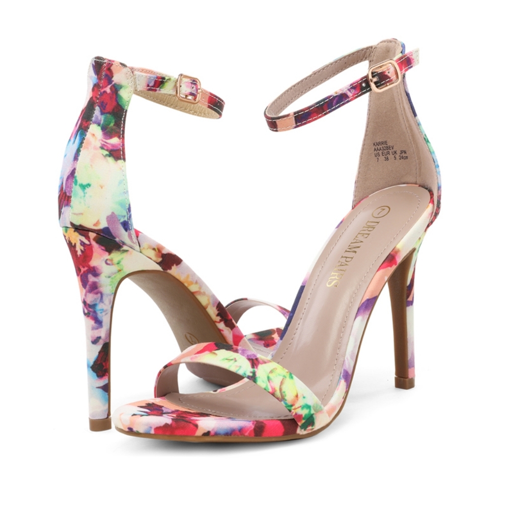 Dream Pairs Women's Karrie Floral Stiletto Sandal NWOT